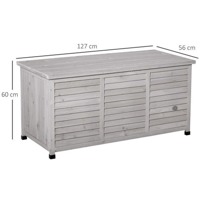 Opbergbox Tuin – Opbergkist Buiten – Tuinkussenbox – Tuinberging – Tuinkist – Grote Houten Opbergbox – Duurzaam Grenenhout – 127x56x60 cm – Houten Deksel