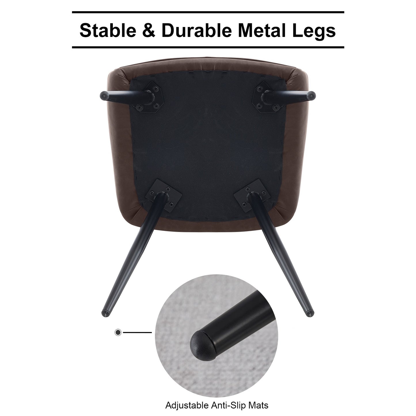Eetkamerstoel – Stoel – Kuipstoel – Dinerstoel – Armstoel – Kunstleer – Memory Foam Zitkussen – Metalen Frame