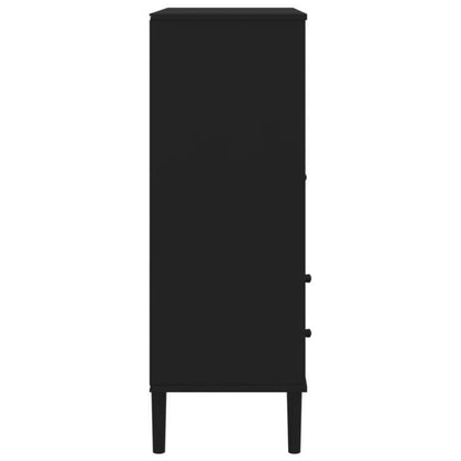 Modern Minimalist Wooden Sideboard - 90x40x112cm (35x16x5.9in) Removable & Durable Hardwood & Artificial Wood Frame with 2 Drawers, Open Shelves & 2 Side Shelves for Living Room, Bedroom, Office, Versatile Storage Solution, C
