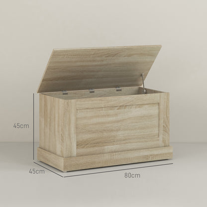 Opbergkist – Speelgoedkist – Houten Kist – Opbergbox – Opbergton – Veiligheidscharnier – 80 x 40 x 45 cm Naturel