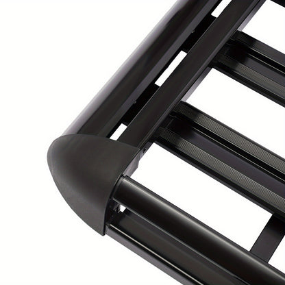 Aluminum Black Roof Rack Cargo Basket - Heavy-Duty 68.04 KG Capacity, Aerodynamic Design with Heavy-Duty Cross Bars & Easy No-Drill Installation, High Quality & Corrosion-Resistant, Large Roof Luggage Carrier for Cars, SUVs,