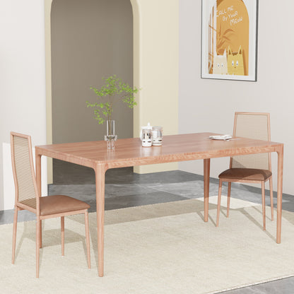 Rotanstoel – Rotan Eetkamerstoel – Rieten Stoel – Tuinstoel – Balkonstoel – Mid-Century Design – Metalen Onderstel – Comfortabele Wicker Rugleuning – 97,5x43x44 cm