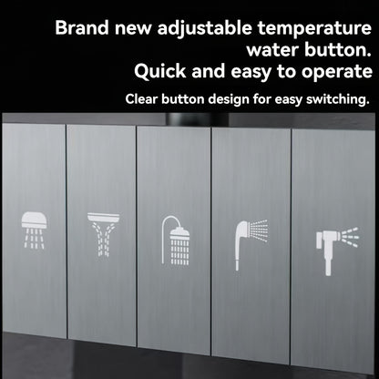 Luxe 5-Speed Douche Systeem – Regendouche – Waterval Douchekop – Badkamerkraan – Doucheset – RVS Constructie – LCD Temperatuur & Stroomregeling – Snelle Verwarming - Gunmetal Variant
