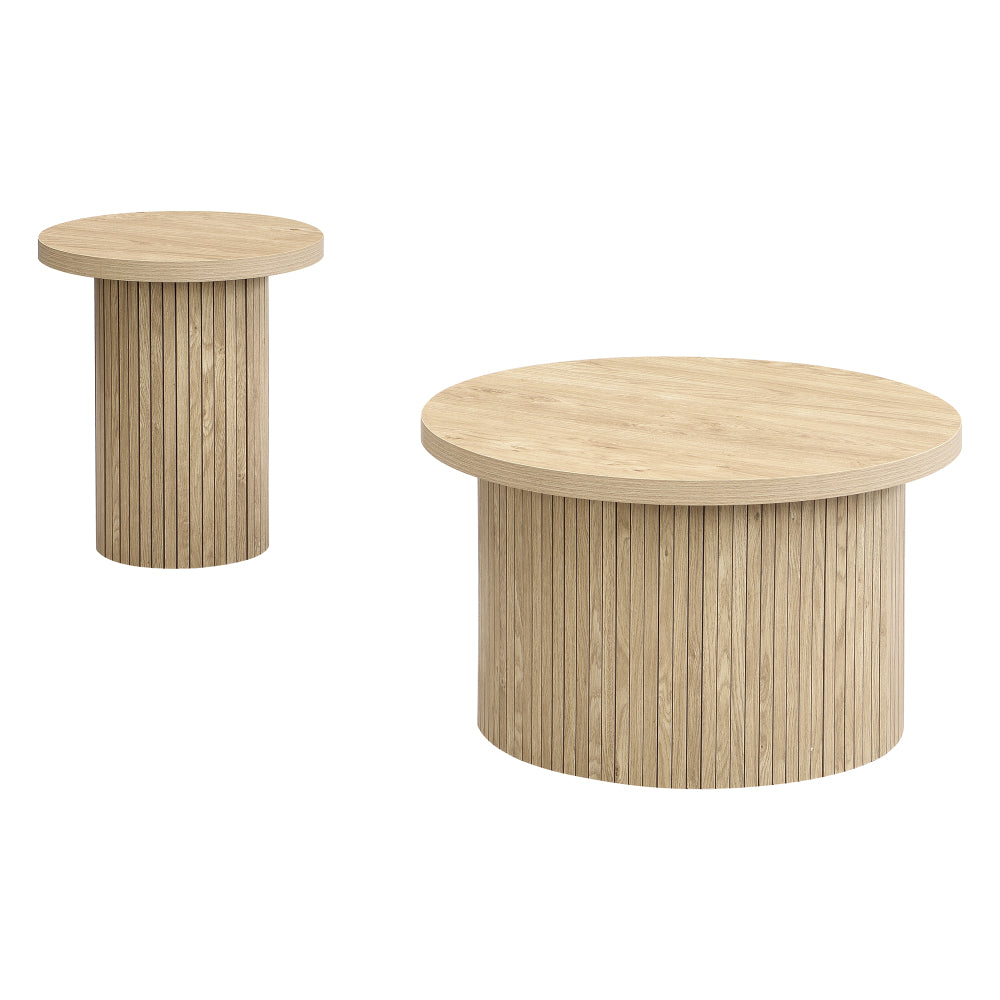 Houten Tafel – Ronde Tafel – Bijzettafel – Salontafel – Nachtkastje – MDF Hout – Compact Formaat Voor Twee Personen – Multifunctioneel & Sfeervol