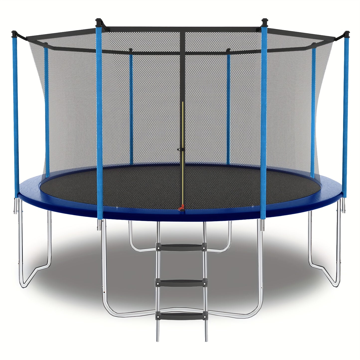 243.84-365.76cm Heavy-Duty Adjustable Trampoline with Safety Net & Spring Pad, 181.44 KG Capacity, Galvanized Steel Frame, Blue Jumping - /Outdoor Use, & Trampoline, Easy Assembly, Sturdy Enclosure System