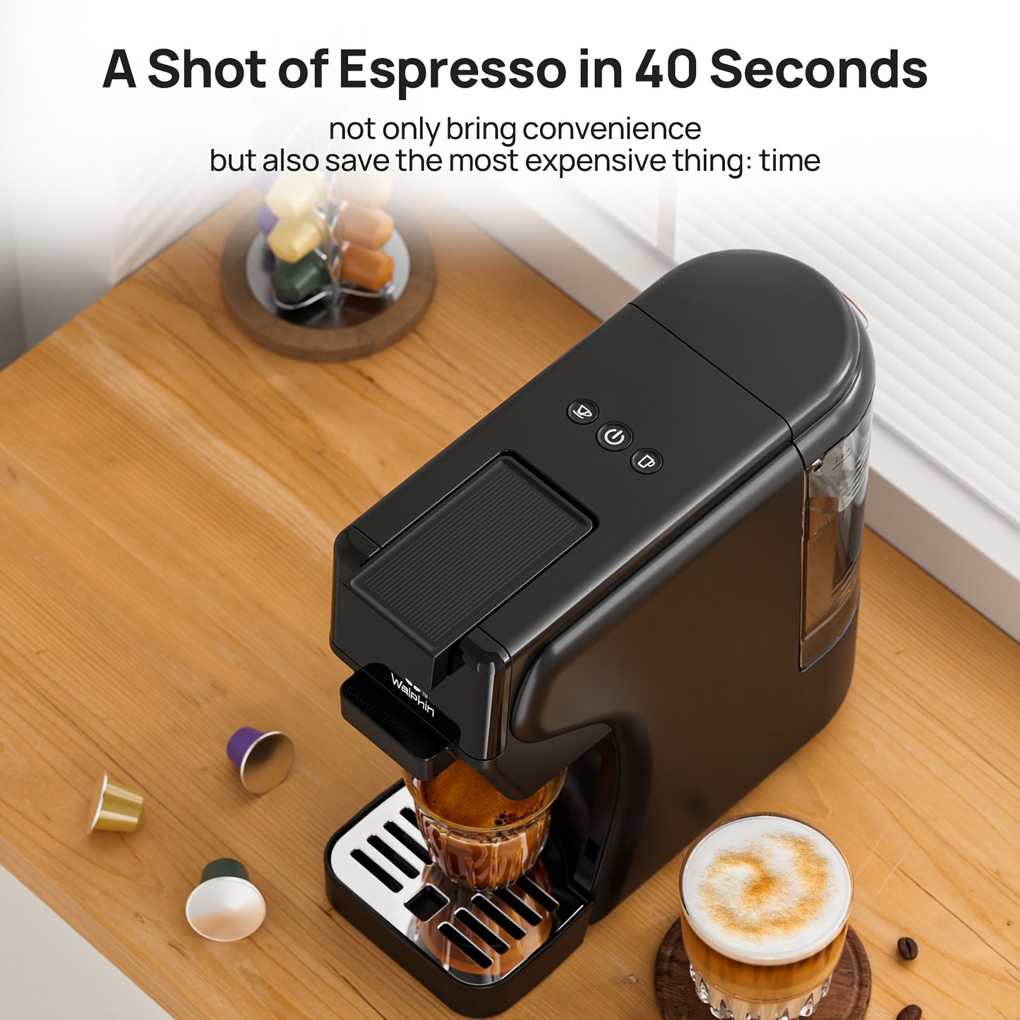 3-in-1 Koffiemachine – Espressozetapparaat – Cappuccinomachine – Latte Macchiato Maker – Capsule Koffiezetter – 19 Bar Drukpomp – Geschikt Voor Dolce Gusto, Nespresso & Gemalen Koffie – Compact Zwart Design