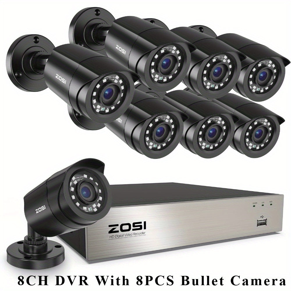 Beveiligingsrecorder 4-in-1 – DVR Systeem – Videobewaking – Bewakingscamera Recorder – 8 Camera Ondersteuning – 1080p HD Nachtzicht – USB Opladen & H.265+ Compressie