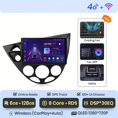 2Din Android Multimedia Speler – Auto Radio – Navigatiesysteem – CarPlay Systeem – Multimedia Centrum – 9 Inch IPS Touchscreen – 6GB RAM & 128GB Opslag – Draadloos CarPlay & 4G Verbinding