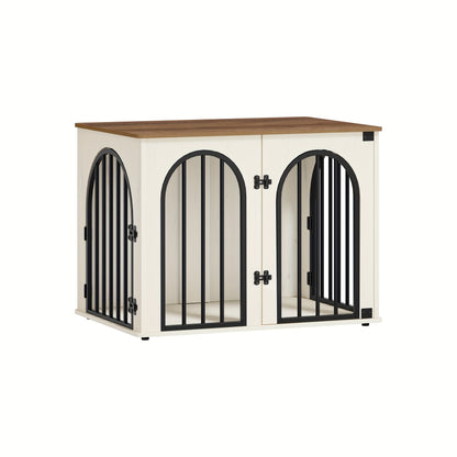 Hondenbench – Hondenkooi – Hondenhok – Hondenbench met Opbergruimte – Bench met 3 Deuren – Stevig Metalen Frame – 80x56x61 cm – Geschikt voor Kleine en Middelgrote Honden