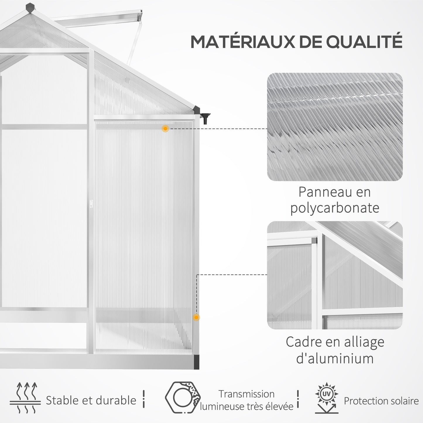 Kweekkas – Tuinkas – Broeikas – Serre – Plantenkas – Aluminium Frame – 4,6 m² – Dakraam en Deur met Sluiting
