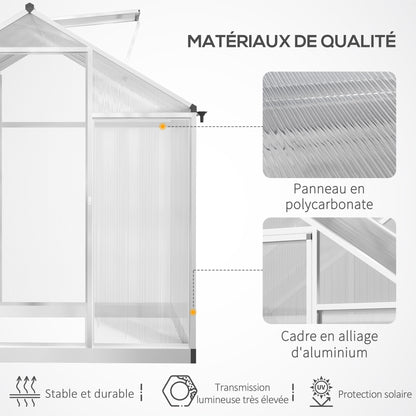 Kweekkas – Tuinkas – Broeikas – Serre – Plantenkas – Aluminium Frame – 4,6 m² – Dakraam en Deur met Sluiting