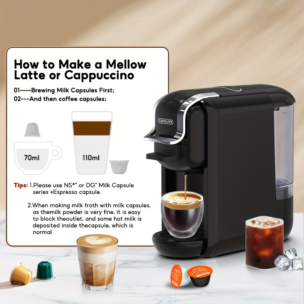 Koffiecapsuleautomaat – Espresso Machine – Koffiezetapparaat – Volautomatische Koffiemachine – Capsule Machine – Snelle Opwarming – Geschikt Voor Warme En Koude Dranken – Zwart