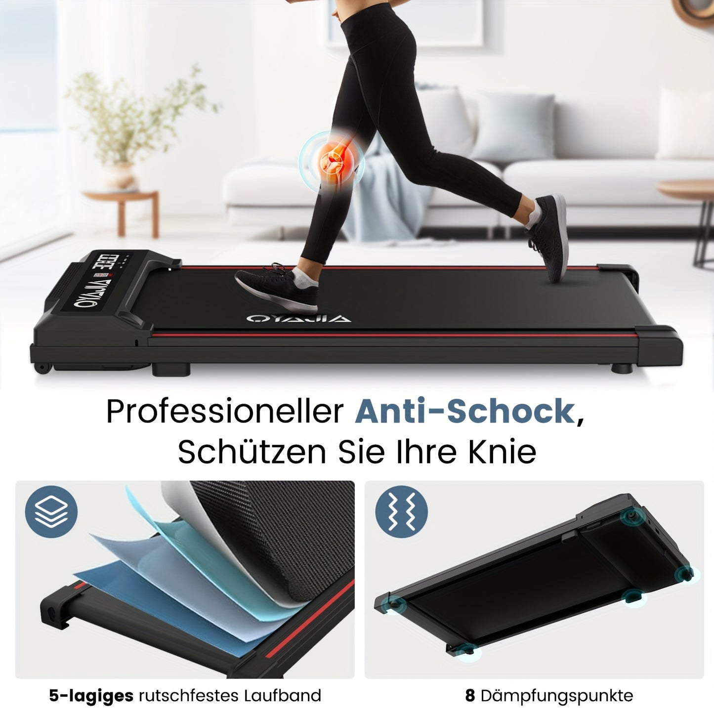 Loopband – Wandelband – Walking Pad – Hardloopband – Treadmill – Opvouwbaar Design – Afstandsbediening en Muziekfunctie – Groot LED Display 37,5x90 cm