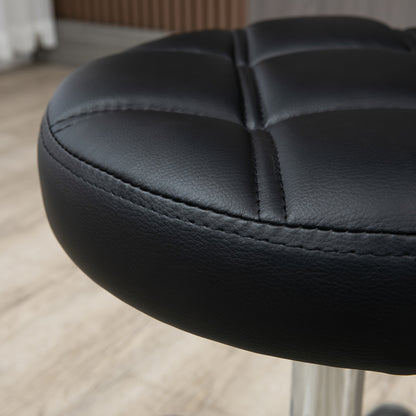 Draaistoel – Bureaustoel – Kantoostoel – Loungestoel – Kruk – Verstelbaar In Hoogte – 360° Draaibaar – Metaal Frame – Gestoffeerd Imitatieleer – Wieltjes – Ergonomisch