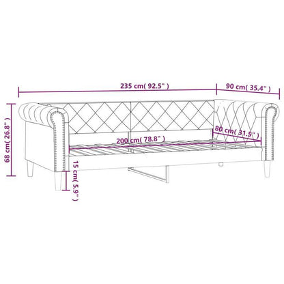 Daybed – Slaapbank – Sofa Bed – Ligbed – Bank – Mat Zwart – Hardhouten Frame – 80x200 cm – Duurzaam Synthetisch Leer – Gemakkelijk Te Monteren