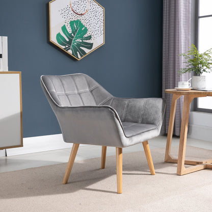 Fauteuil – Loungestoel – Relaxstoel – Accentstoel – Leunstoel – Scandinavisch Design – Fluwelen Bekleding – 67 x 61,5 x 71 cm