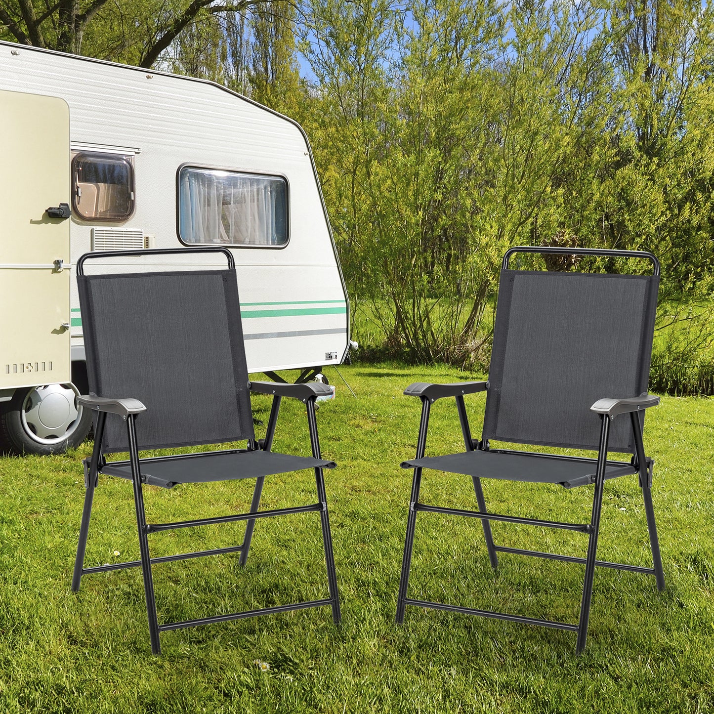 Opvouwbare Tuinstoelen – Klapstoelen – Balkonstoelen – Tuinmeubilair – Lichtgewicht – Stalen Frame – Weerbestendig