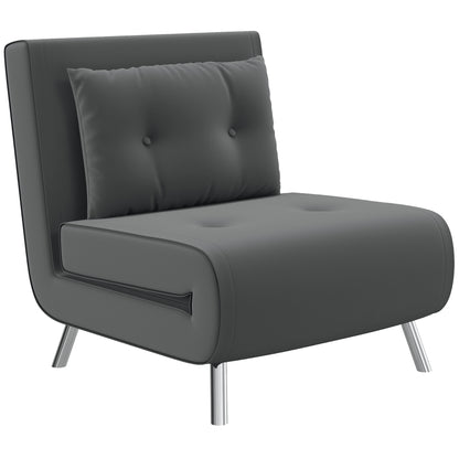 Armchair, Folding Chair with Bed Function, Single Sofa with Cushion, Guest Bed, Upholstered Sofa with Velvet Look, for Living Room, Bedroom, Blue, 77 X 88 X 83 Cm