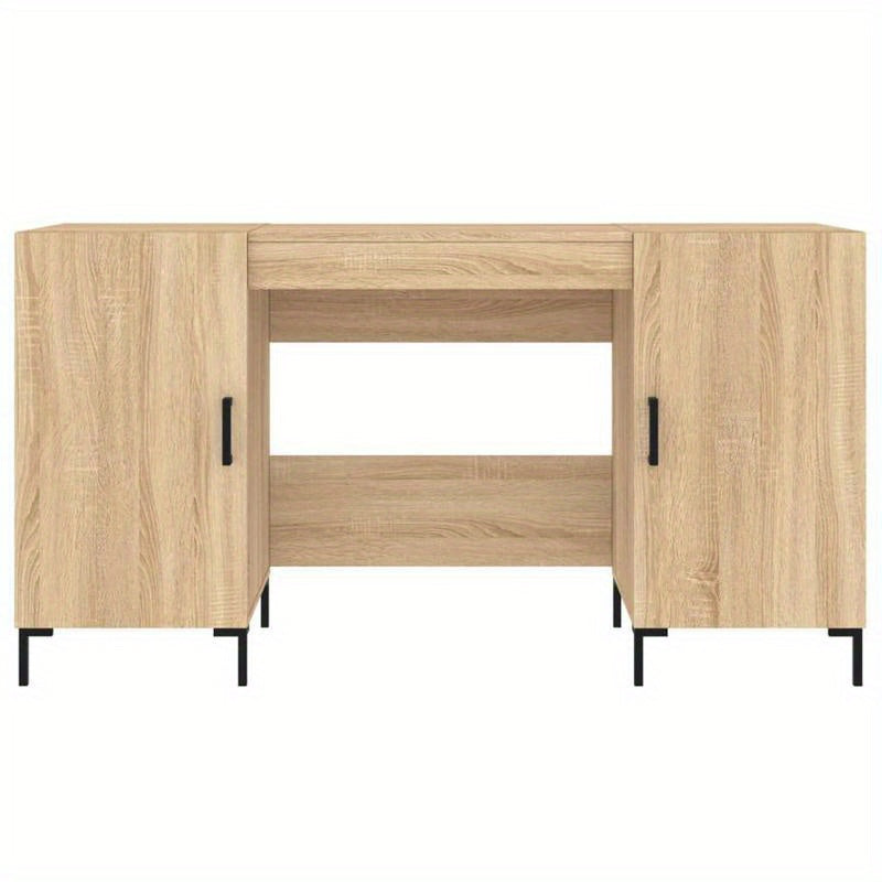 140x50x75cm Sonoma Oak Composite Wood Desk, Smooth Moisture-Resistant Surface, Anti-Warping & Anti-Cracking, Perfect for Home, Office, Study, Bedroom, or Living Room, Office Decor