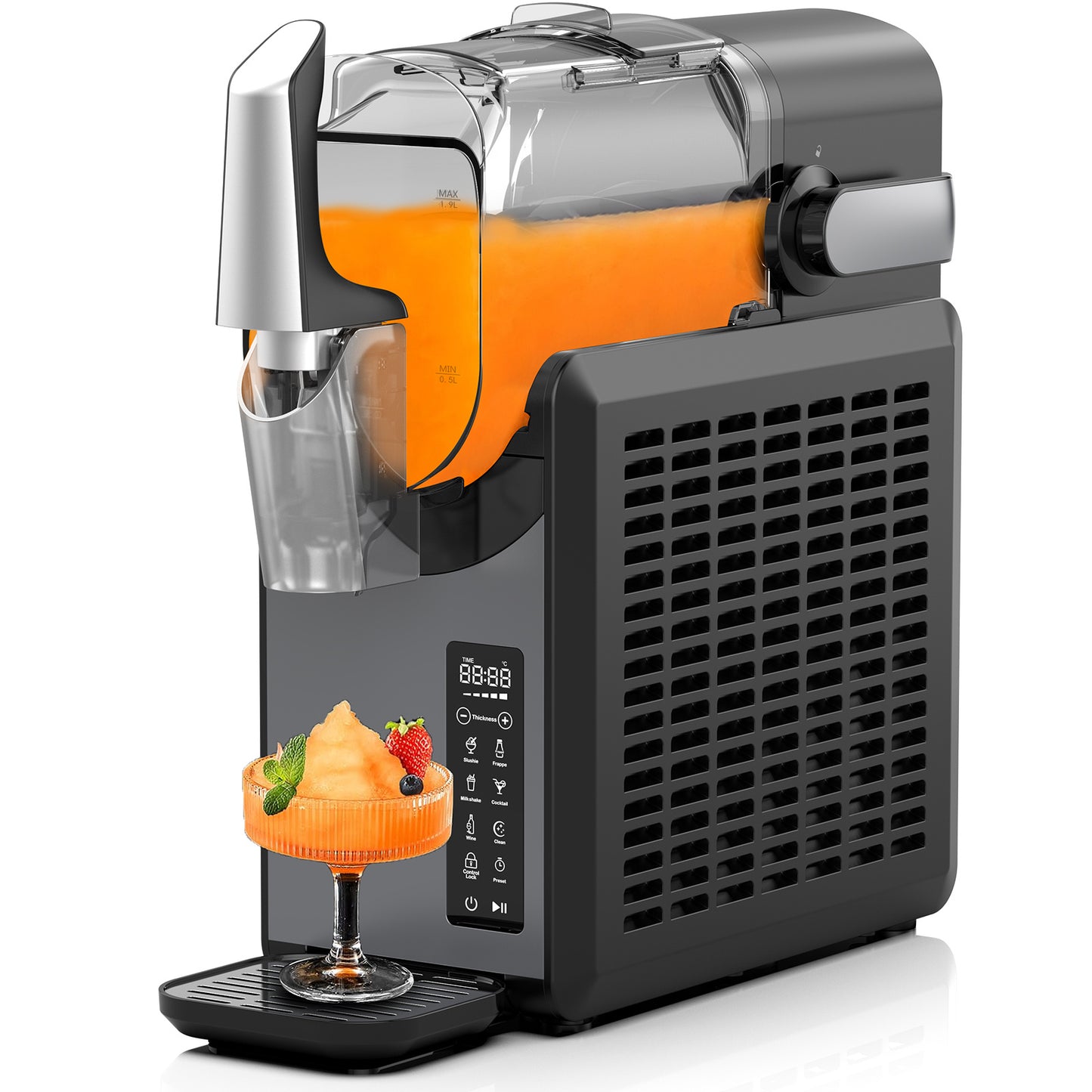 Slushmachine – Slushie Maker – IJsdessertmachine – Cocktailmachine – Milkshakemaker – 2,6L Capaciteit – 5 Slimme Programma’s Met Automatische Reiniging