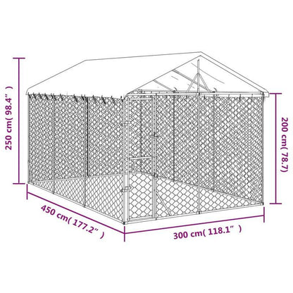 Hondenrennet – Hondenren – Hondenomheining – Hondenafscheiding – Hondenkennel – Verzinkt Staal Silvery – Weerbestendig & Eenvoudige Montage – 3x4,5x2,5 Meter Veilig Buitenruimte
