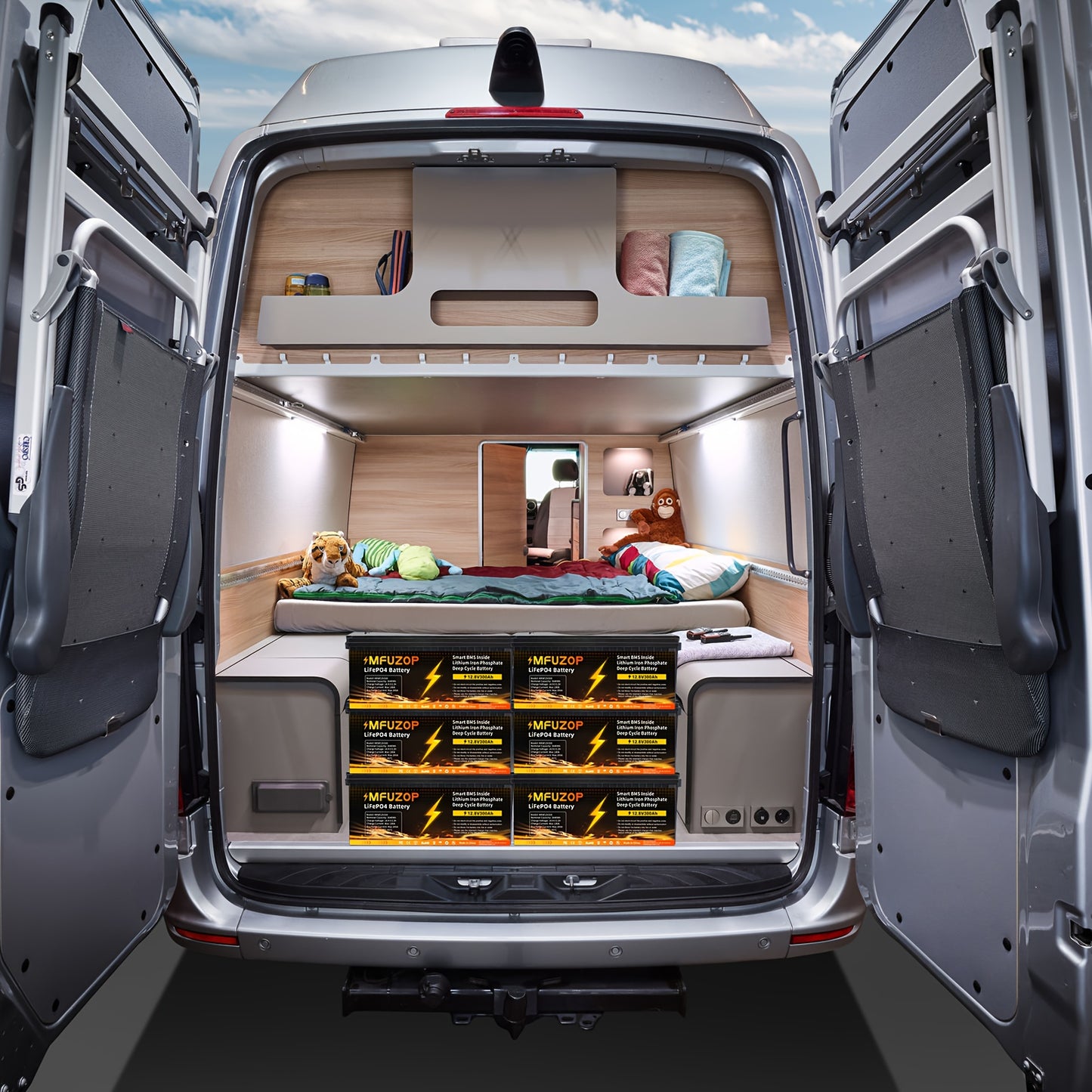 Lithium Accu – LiFePO4 Batterij – Loodaccu Vervanger – Bootaccu – Set van 2 - Camper Accu – 12V 300Ah – Onderhoudsvrij – Snelladen