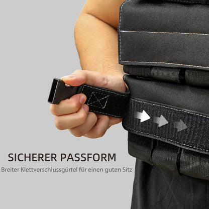 Gewichtsvest – Verzwaarde Vest – Weight Vest – Trainingsvest – Fitnessvest – Verstelbaar Tot 15 kg – Reflecterende Strips – Duurzaam Ijzer