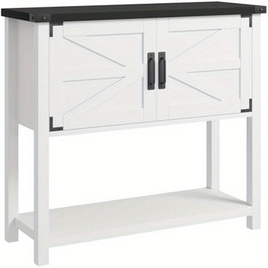 Kasttafel – Opbergkast – Sidetable – Bijzettafel – Dressoir – Wit – Dubbele Deuren – Duurzaam Hout – Compact Design