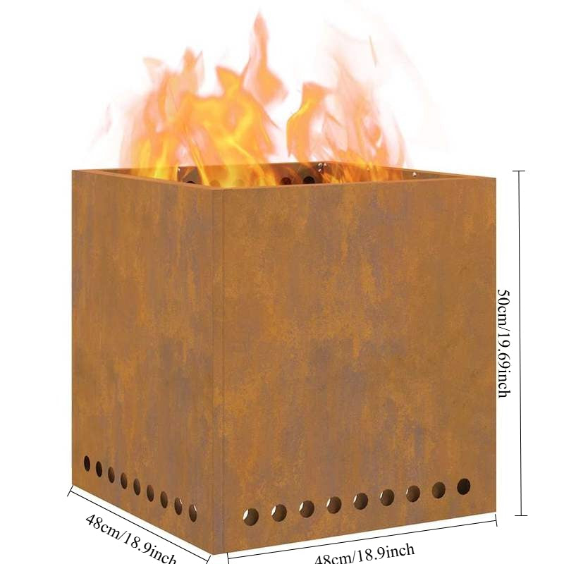 48 x 48 x 50cm Easy to Install Outdoor Fire Pit Home Patio for Daily Leisure Outdoor Gatherings, Patio Heating, Backyard Gatherings, Stylish Patio, Cozy Gathering Spot