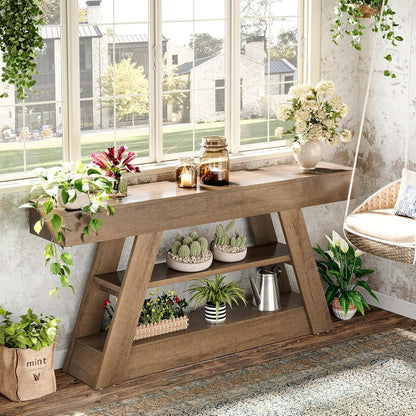 Sidetable – Consoletafel – Wandtafel – Haltafel – Dressoir – Rustiek Design – 160 cm Breed – Stevig Tafelblad
