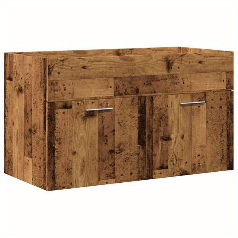 Badkamermeubelset – Badkamerkast – Opbergkast – Wastafelmeubel – Douchemeubel – Hout met Gerecyclede Houtlook – Set van 2 Stuks – Vochtbestendig & Duurzaam