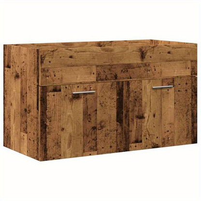 Badkamermeubelset – Badkamerkast – Opbergkast – Wastafelmeubel – Douchemeubel – Hout met Gerecyclede Houtlook – Set van 2 Stuks – Vochtbestendig & Duurzaam