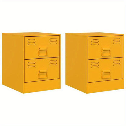 Nightstands 2pcs 34.5X39X44 Cm Steel Yellow