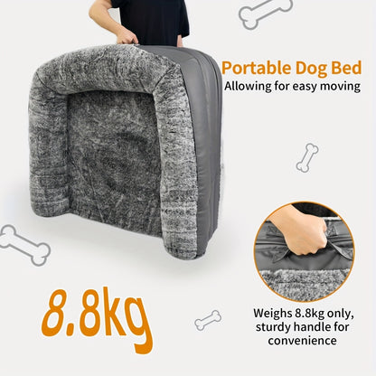 Extra Large Dog Bed Suitable for Adults | Orthopedic Nap Bed with Washable Faux Fur | Foldable And Portable, Suitable for Living Room, Lounge | Provides Spacious Sleeping Space for Adults And Pets, Round Large Dog Bed, Dog Be