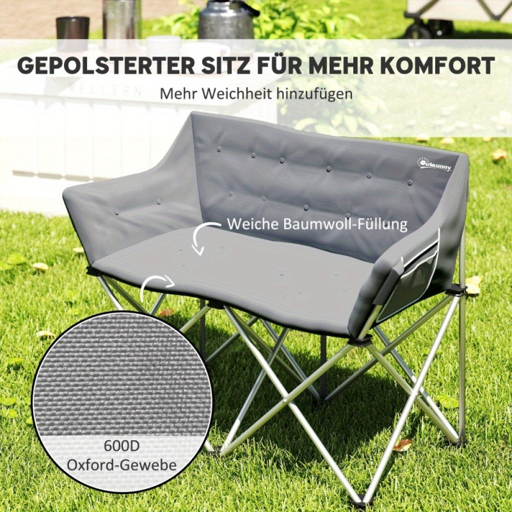 Campingstoel – Kampeerstoel – Vouwstoel – Klapstoel – Buitenstoel – Draagvermogen 240 kg – Inklapbaar met Armleuningen & Zijvak