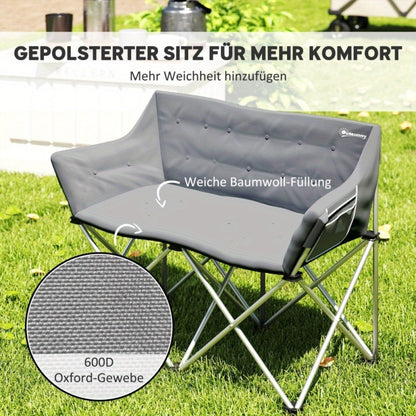 Campingstoel – Kampeerstoel – Vouwstoel – Klapstoel – Buitenstoel – Draagvermogen 240 kg – Inklapbaar met Armleuningen & Zijvak