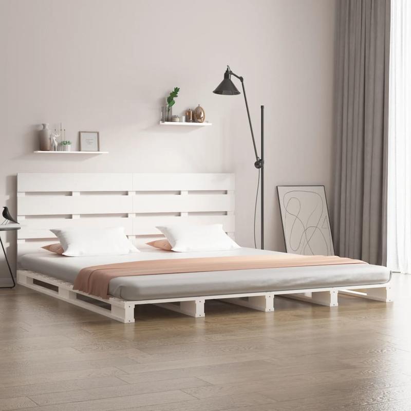 Bedframe – Ledikant – Slaapkamerset – Houten Bed – Grenen Bed – Massief Grenenhout – Wit – 180x200 cm – Stevig & Duurzaam