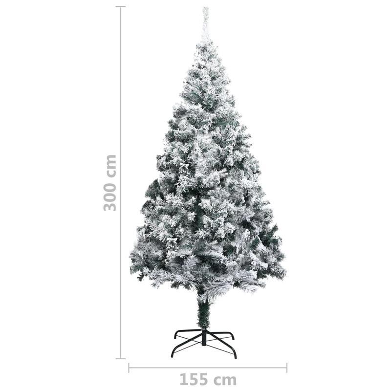 Kunstkerstboom – Nepkerstboom – Kerstboom – Sneeuwboom – Kunstboom – 300 cm Hoog – PVC Takken Met Witte Sneeuwlaag – Stevige Metalen Stam – Gebruiksklaar Zonder Montage