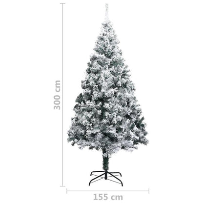 Kunstkerstboom – Nepkerstboom – Kerstboom – Sneeuwboom – Kunstboom – 300 cm Hoog – PVC Takken Met Witte Sneeuwlaag – Stevige Metalen Stam – Gebruiksklaar Zonder Montage