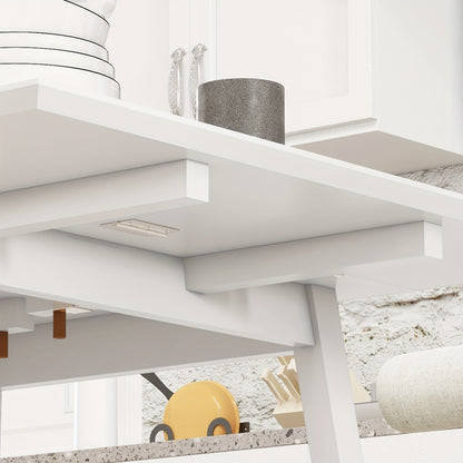 Klapptafel – Inklapbare Eettafel – Opklapbare Tafel – Ruimtebesparende Tafel – Kleine Tafel – Bamboe – Lichtgewicht & Stevig – Wit