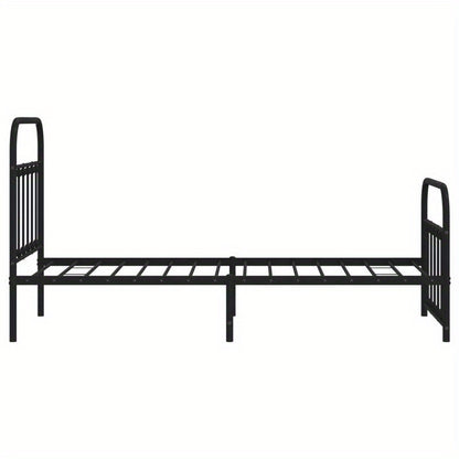 Bedframe – Bedbodem – Ledikant – Eenpersoonsbed – Slaapbank – Metalen Verstelbaar Frame – Stevig Zwart 90x200 cm – Eenvoudige Montage Zonder Gereedschap