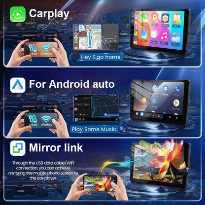 Multimedia Autoradio – Car Audio Systeem – Inbouw Radio – Auto Entertainment – Android Headunit – 9 Inch Touchscreen – Draadloze CarPlay & GPS Navigatie – Inclusief Camera & Microfoon