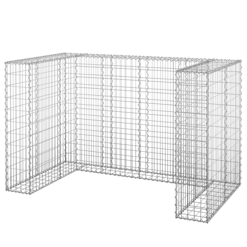 Afvalbak Buiten – Buitenprullenbak – Afvalemmer – Vuilnisbak – Afvalton – Gegalvaniseerd Staal – 180x100x110 cm – Weerbestendig & Afsluitbaar