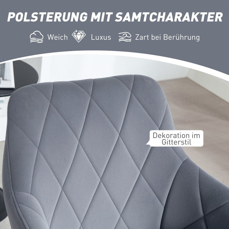 Eetkamerstoel Met Armleuningen – Stoel – Kuipstoel – Bureaustoel – Retro Stoel – Gevoerde Velvet Bekleding – Stalen Frame – Comfortabele Moderne Zitplek – Duurzaam Metalen Constructie