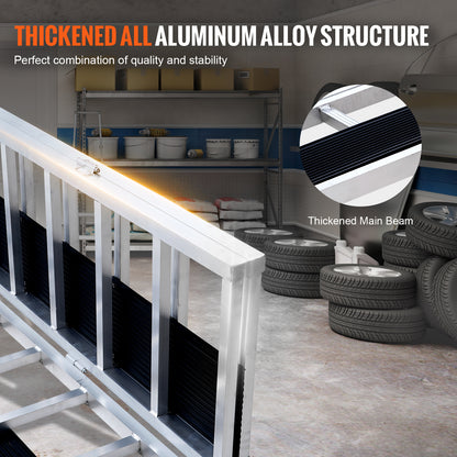 Aluminium Oprijplaat – Oprijbrug – Laadhelling – Opvouwbare Ramp – Extra Breed – Draagvermogen 680 kg – 216 x 137 cm – Antislip & Lichtgewicht