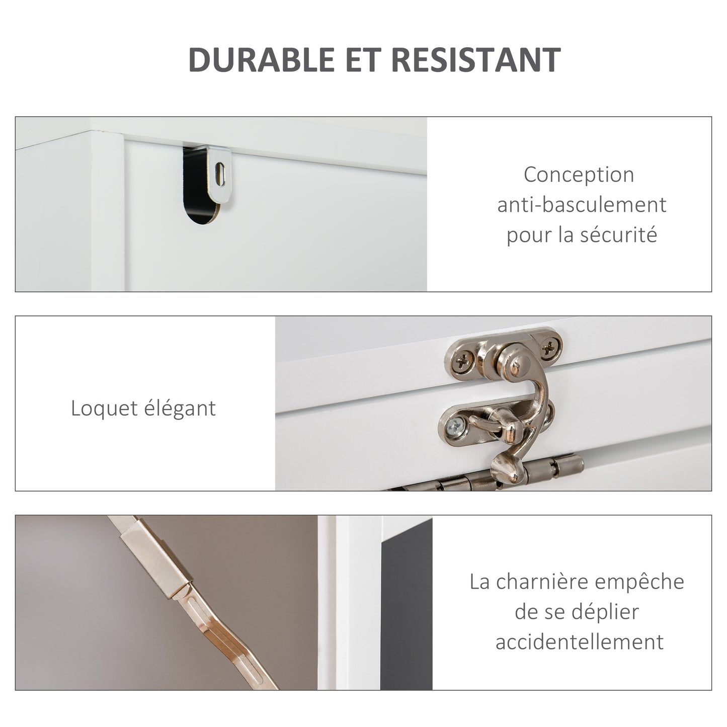 Klapbureau – Opklapbare Werktafel – Muurbureau – Schrijftafel – Opbergbureau – Wit – MDF Houtfineer – Ingebouwd Whiteboard & Boekenplank