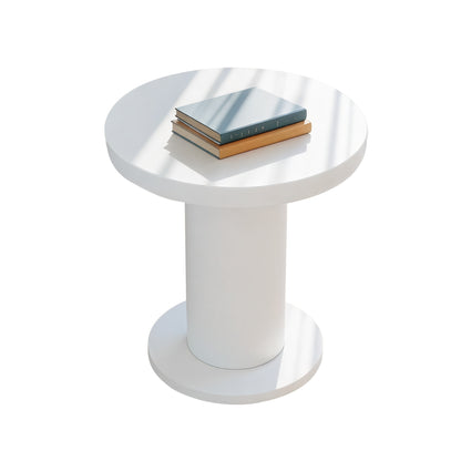Salontafel – Bijzettafel – Woonkamertafel – Koffietafel – Ronde Tafel – 39,8 cm – Wit Metalen Frame – Minimalistisch Modern Design