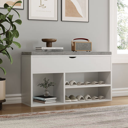 Schoenenbank – Schoenenrek – Schoenenkast – Schoenopberger – Halbank – Modern Design – Compact Met Twee Niveaus – Warm Bruin