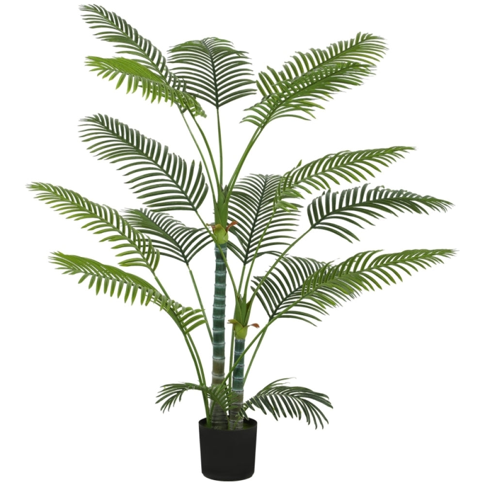 Kunstpalm – Nepboom – Valse Palm – Kunstplant – Faux Tree – UV-Bestendig – Onderhoudsvrij – 16 Realistische Bladeren – Zwarte Pot