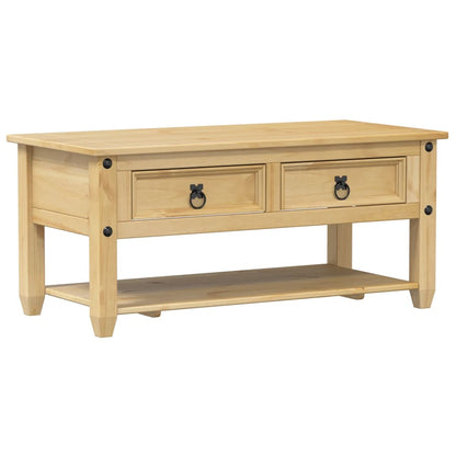 Salontafel – Woonkamertafel – Koffietafel – Bijzettafel – Houten Tafel – Massief Grenenhout – 2 Lades Met Opbergruimte – Robuust En Stoer Design